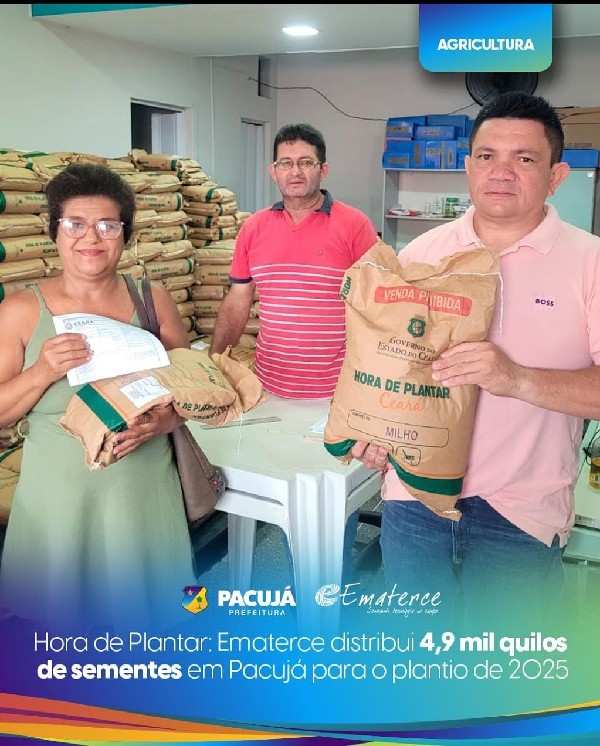 Hora de Plantar: Ematerce Distribui 4,9 mil quilos de Sementes em Pacujá para o plantio de 2025.